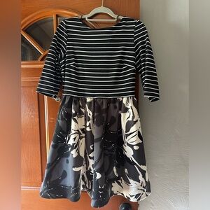 Size 12 Midi Dress. Black and White, Floral design
